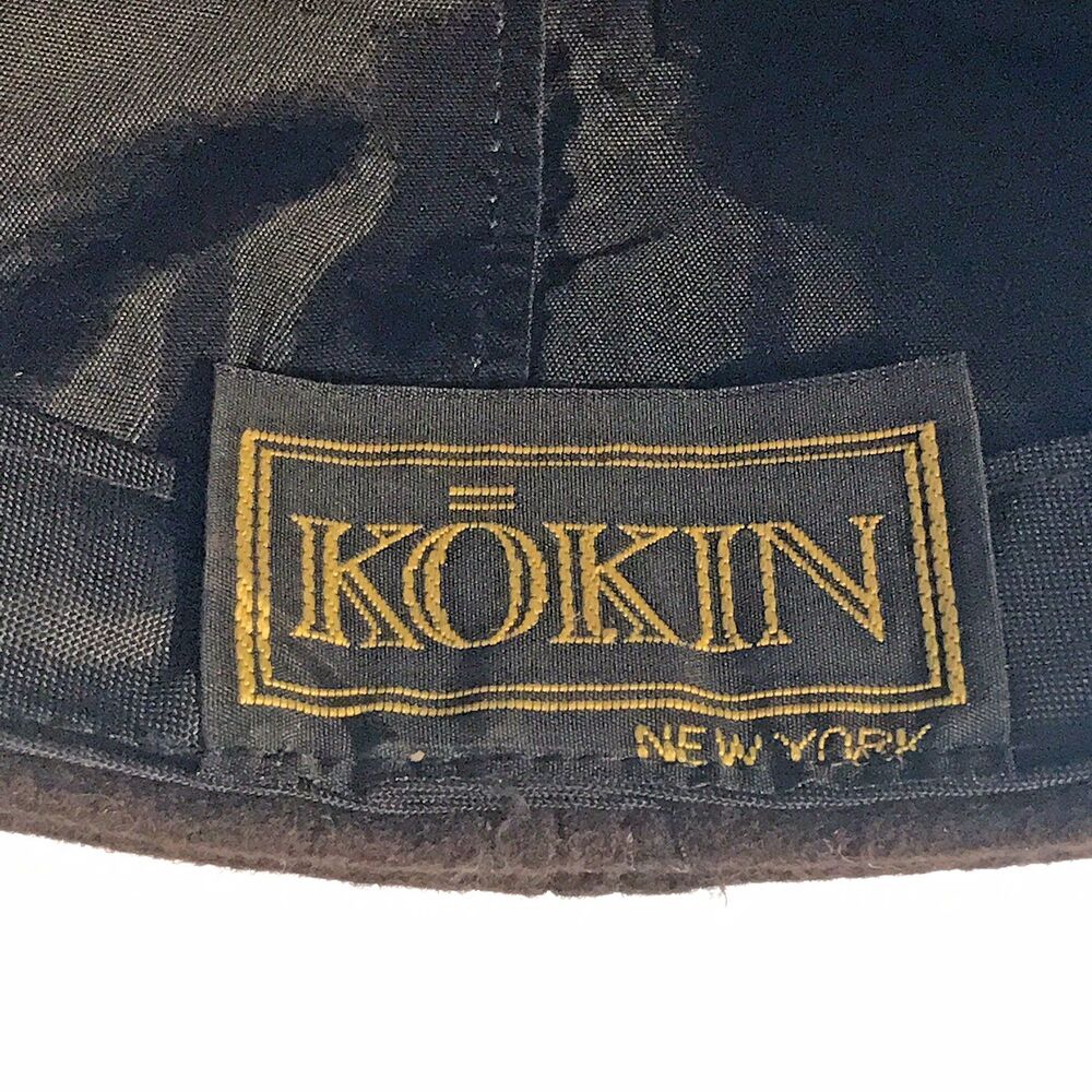 Kokin New York Brown Wool Hat Hunt Cap Jockey Club Banded Equestrian Riding Gear - Picture 7 of 9